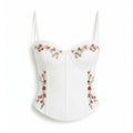 Floral Embroidered Slim Fit Spaghetti Strap Camisole Top