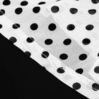 White Polka Dot Chiffon Backless Strapless Dress With Empire Waist