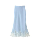 Patchwork Lace Camisole Top And Midi Skirt Set