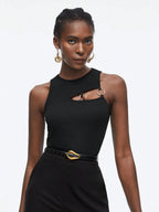 Hollow Out Corset Tank Top For Women Slim Fit Summer Crop Tee