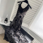 Black Gothic Lace Evening Dress With Off Shoulder Silhouette Vintage Inspired Elegant Gown