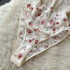 Floral Halter With Mesh Bodysuit