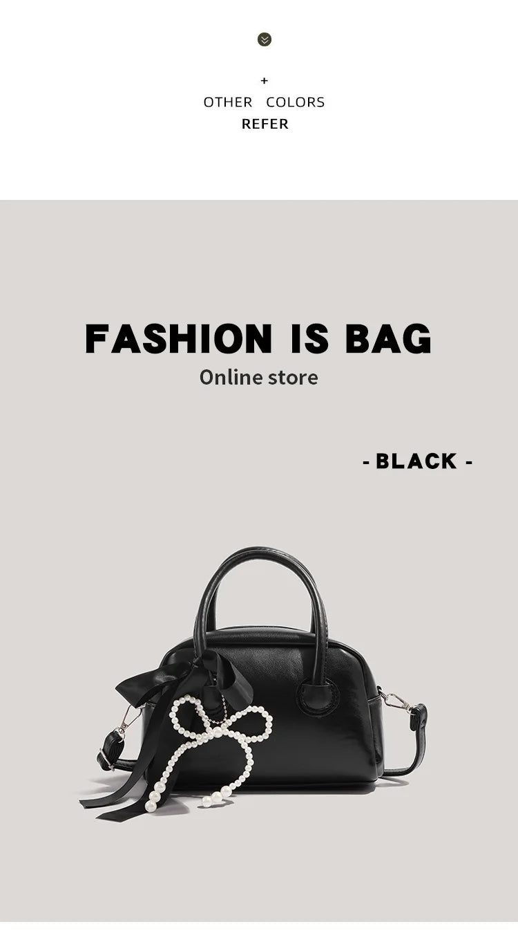 Bowknot PU Leather Crossbody Bag For Women Harajuku Style