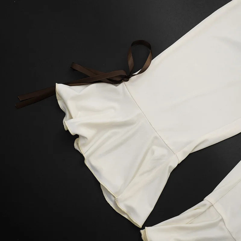 Lace Up Halter Bow Jumpsuit For Women V Neck Backless