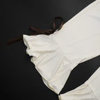 Lace Up Halter Bow Jumpsuit For Women V Neck Backless