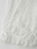 Lace Capri Pants For Women With Elastic Waist Cropped See Through Design