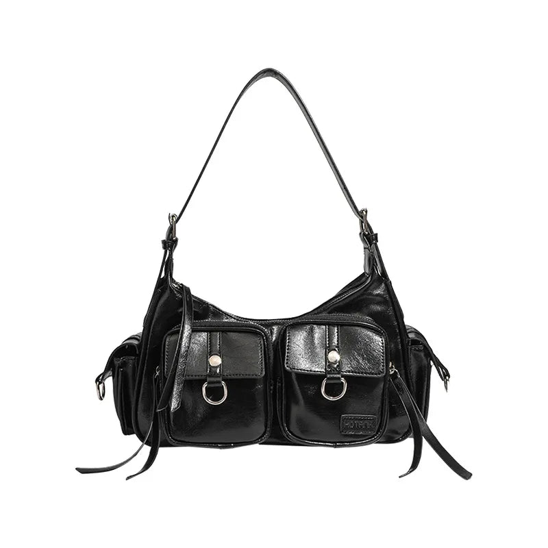 Urban Minimalist Women's Shoulder Bag in PU Leather With Zipper