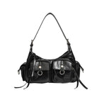 Urban Minimalist Women's Shoulder Bag in PU Leather With Zipper