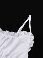 Ladies Sleepwear Spaghetti Strap Pajamas Square Collar Backless Ankle-Length Dress Nightie
