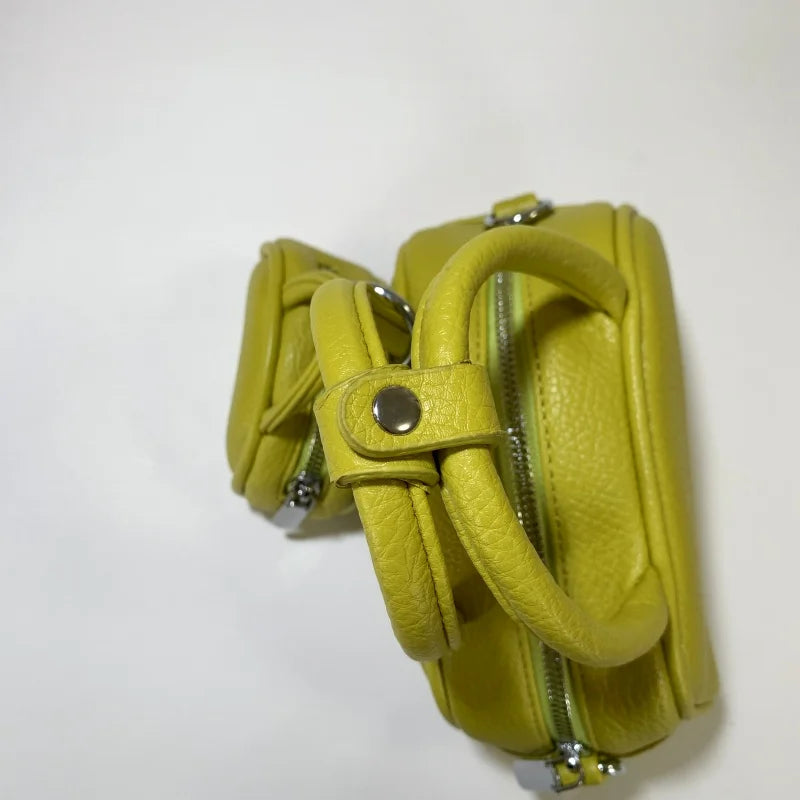Mini PU Leather Crossbody Bag Set For Women With Short Handle Purses