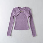 Crop T Shirt O neck Crop top Full Sleeve Chain Buckle Cape T-shirt Camis with Tee