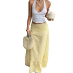 Striped High-Waisted Maxi Skirt