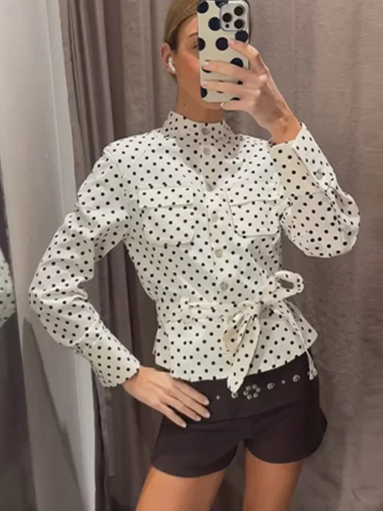 Capri Set With Lace Up Stand Collar Jacket And High Waist Pencil Pants Two Piece Outfit