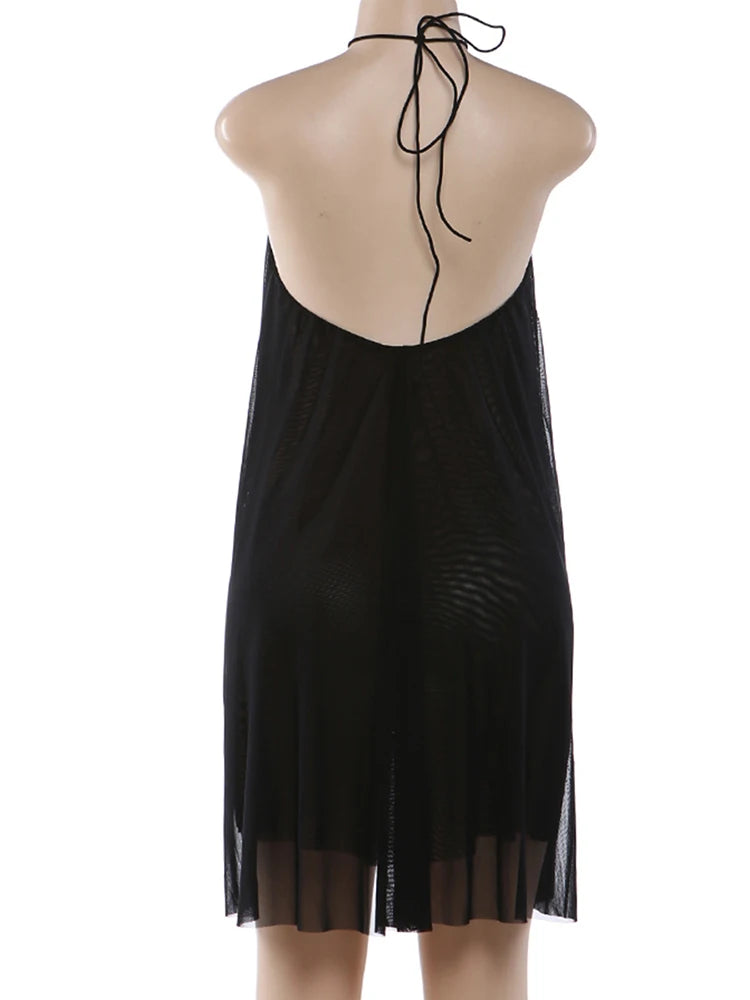 Halter Bodycon Dress With Asymmetrical Hem Backless