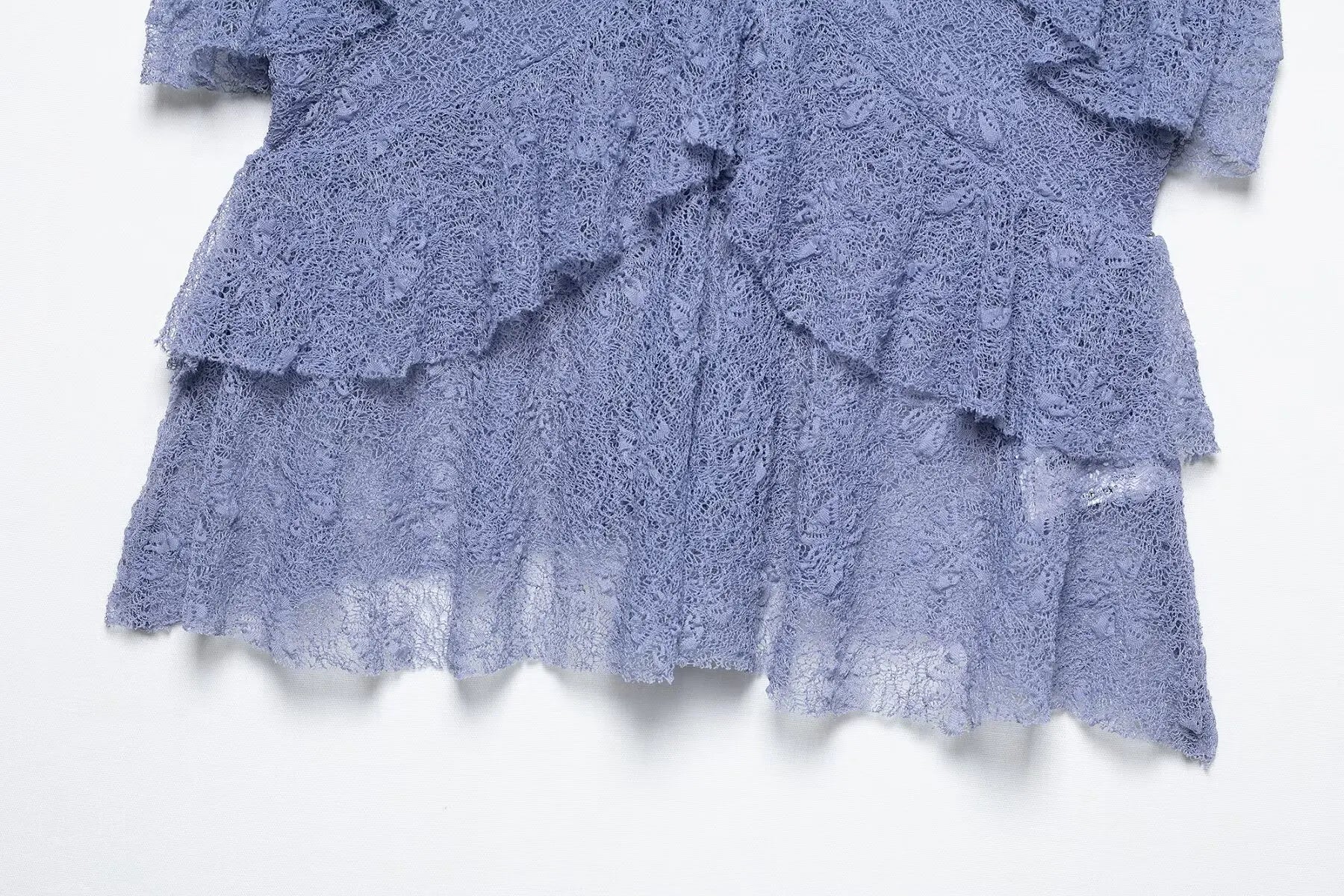 Pleated Ruffles Skirt & Lace Crochet Sling Camis Tank V Neck Top Set