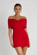 Bow Strapless Mini Backless Bodycon Dress