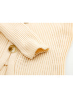 Apricot Knit Tee With Vintage Nineties Aesthetic Long Sleeve Striped Top For Cozy Layering