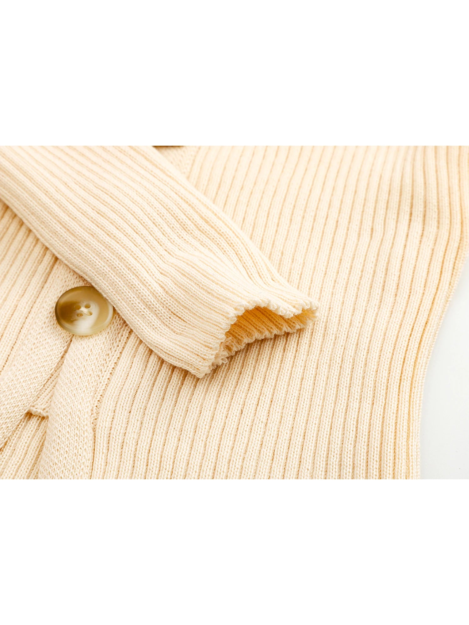 Apricot Knit Tee With Vintage Nineties Aesthetic Long Sleeve Striped Top For Cozy Layering