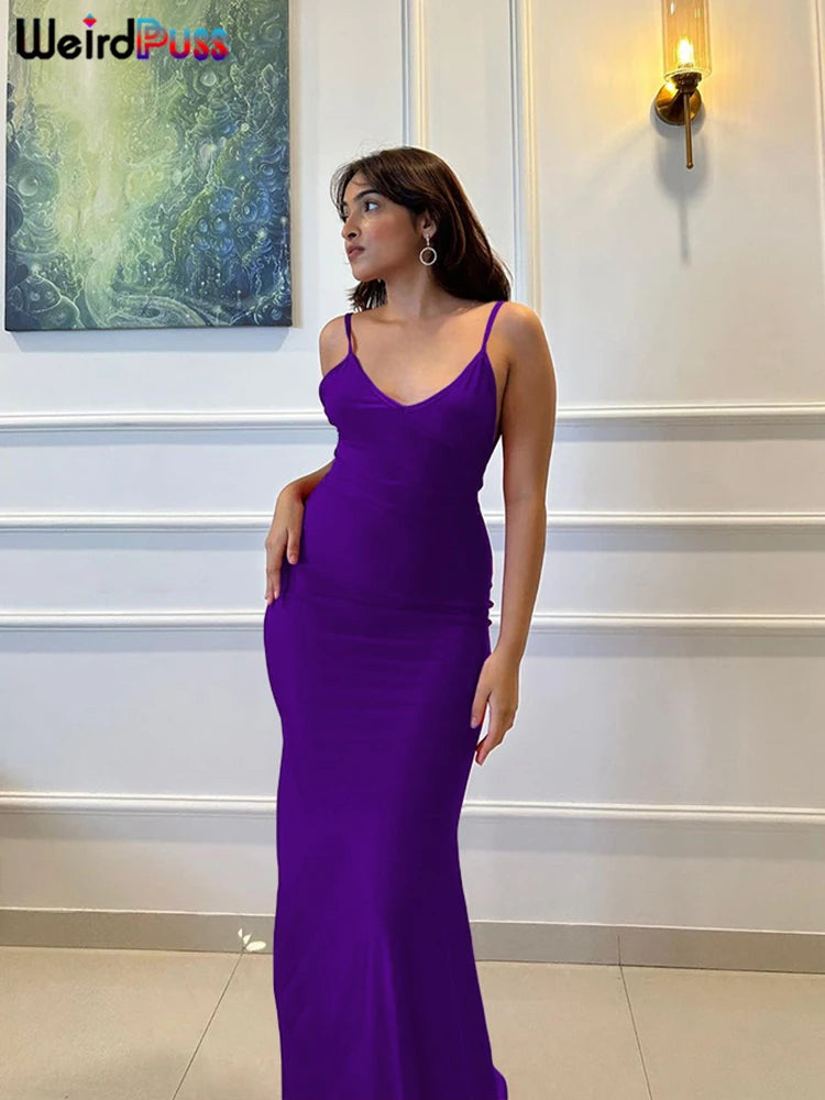 Coquette Backless V-Neck Evening Maxi Dress With Mermaid Silhouette