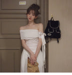 Knot Tie One Shoulder Vest Crop Top