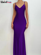 Coquette Backless V-Neck Evening Maxi Dress With Mermaid Silhouette