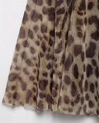 Leopard Print Tulle Slip Dress With Backless Draped