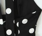 Women Fashion Sleeveless Backless Sexy Black Polka Dot Bow Neck Halter Top