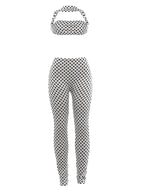 Dot Print Halter Top And Slim Leggings Set