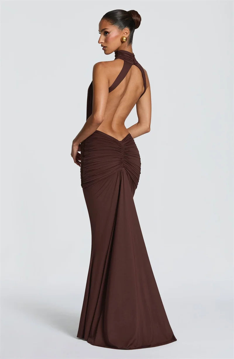 Backless Sleeveless Maxi Dress Elegant Bodycon