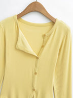 Knit Cardigan With Subtle Side Button Details