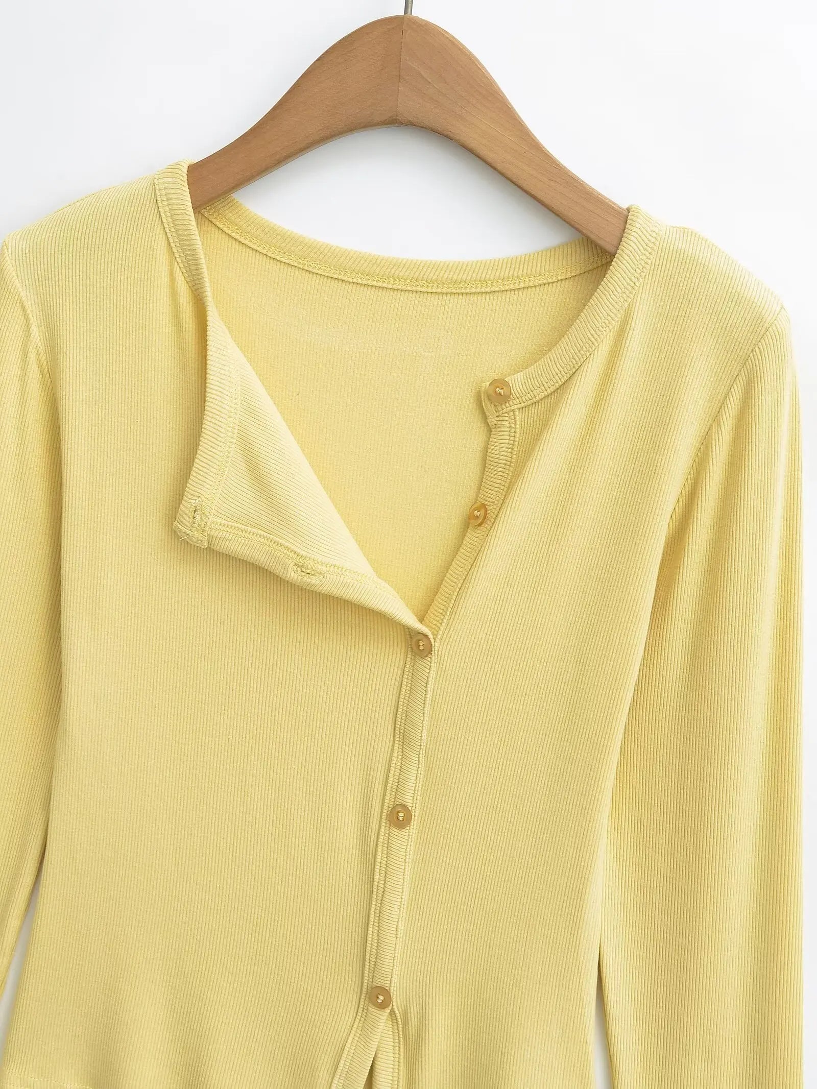 Knit Cardigan With Subtle Side Button Details