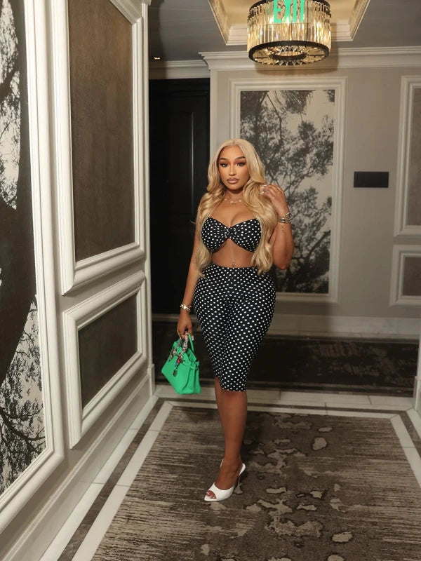 Two Piece Spaghetti Strap Crop Top And Capris Set Sleeveless Backless Look