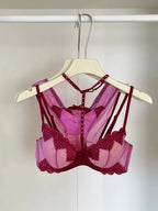 French Embroidered Romance Push Up Bra Set With Steel Ring Delicate Lace And Seductive Coverage