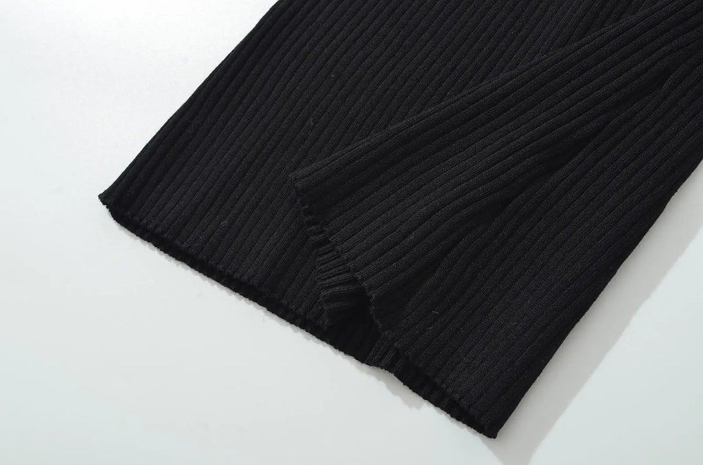 Knit Turn Down Collar Pullover For Women Slim Stretch Short Sleeve Top