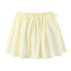Radiant Bow Accent Ruched Bust Tank Top With Open Button Front And Rope Laced Waist Mini Skirt Set