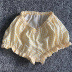 Cozy Kawaii Plaid Pajama Shorts With Elastic Waist Ruffle Trim