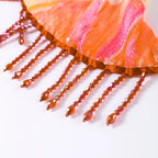 Tassel Tank And Mini Skirt Set With Halter Crop Top
