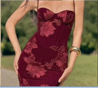 Embroidered Corset Dress With Sleeveless Silhouette