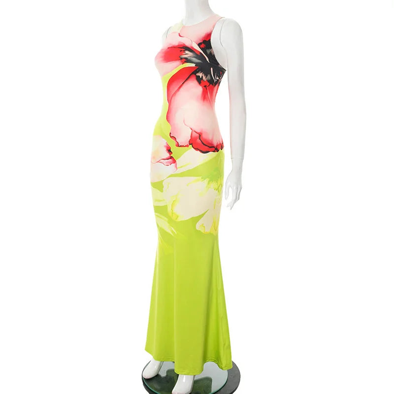 Floral Sleeveless Maxi Dress