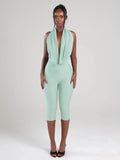 Swing Collar Playsuit Backless Halter Sleeveless Bandage