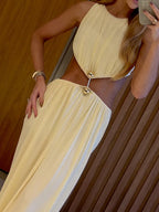 Waistless Chic Sequined Ankle Length Dress