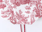 Sexy Women's Print Corset Top Bow Tie Straps Lacing Up Back Top