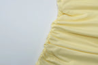 Elegant Halter Crop Top With Scarf Strap Ruched Slim Solid Design For Summer Streetwear