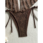 Hollow Out Tankini Halter Bikini Padded Two-pieces Bikini set