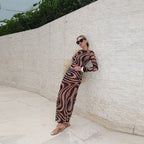Sheer Mesh Body con Maxi Dress With Print