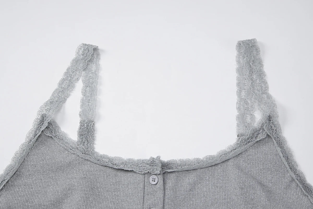 Square Collar Backless Single Breasted Ruffles Camisole