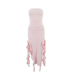 Tube Top Strapless Sexy Midi Dress