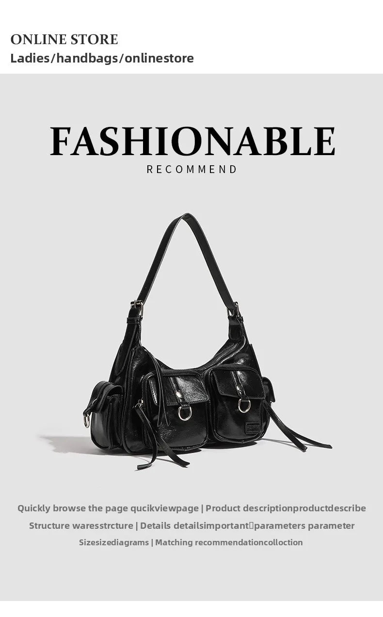 Urban Minimalist Women's Shoulder Bag in PU Leather With Zipper