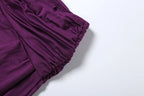 Purple Backless Patchwork Waistless Maxi Dress Irregular Hem