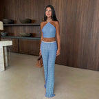 High Neck Three Piece Bikini Set With Long Dress For Women Beachwear Swimwear